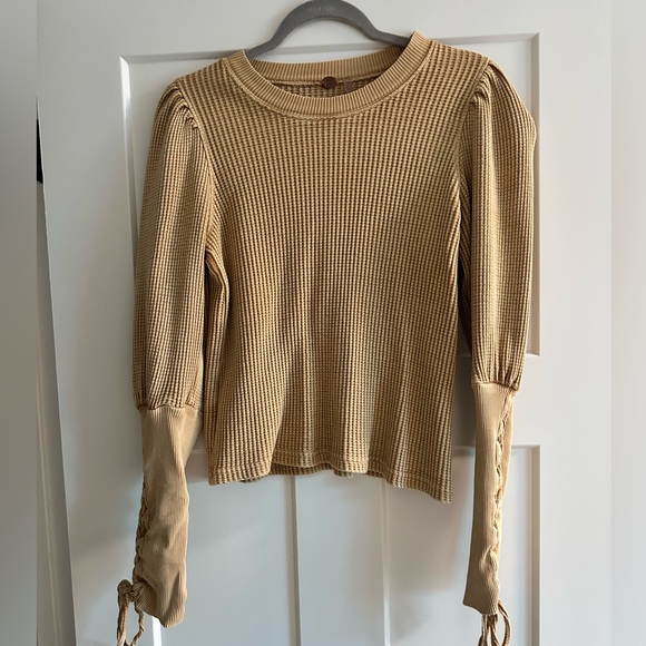 Free People Thermal Caramel Long Sleeve Top - Picture 1 of 4